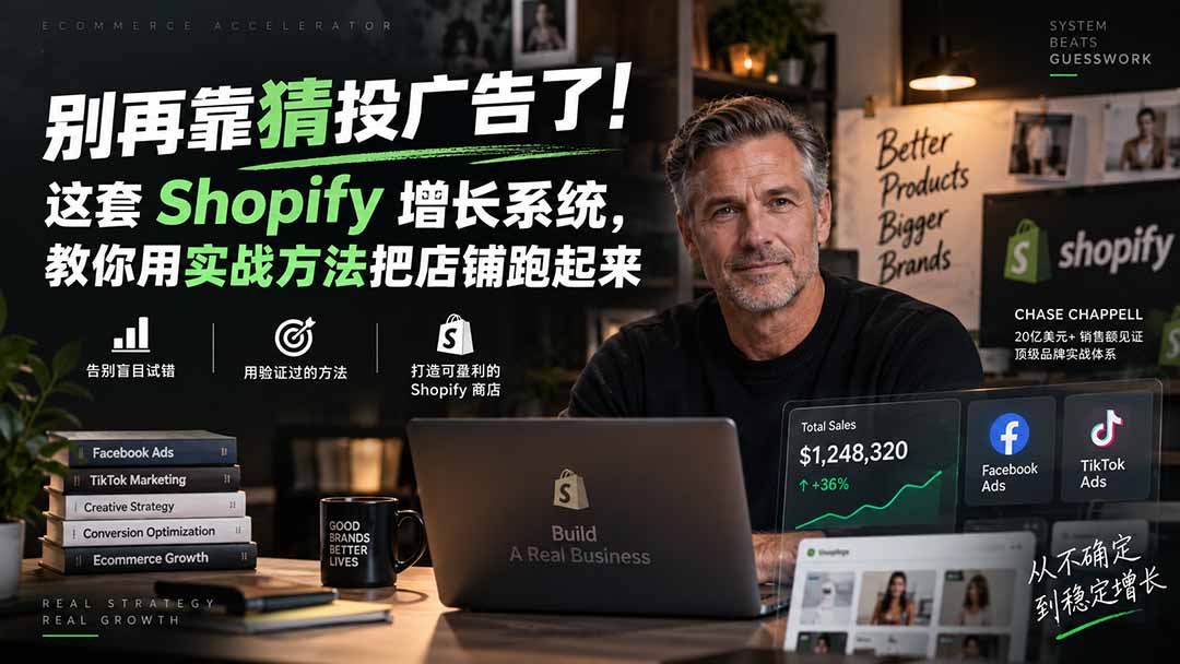 别再靠猜投广告了！这套 Shopify 增长系统，教你用实战方法把店铺跑起来【原创双语字幕】-来聚吧