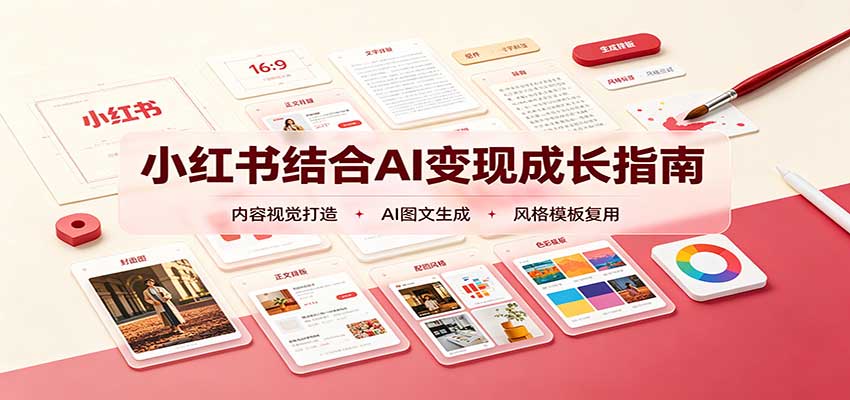 小红书结合AI变现成长指南:账号精准定位,内容视觉打造,搭建可复制流量获客体系-来聚吧
