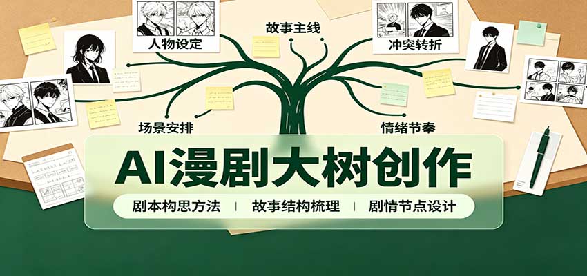 AI漫剧大树创作:剧本构思课程讲解,软件插件配置,配套工具资料完整梳理-来聚吧