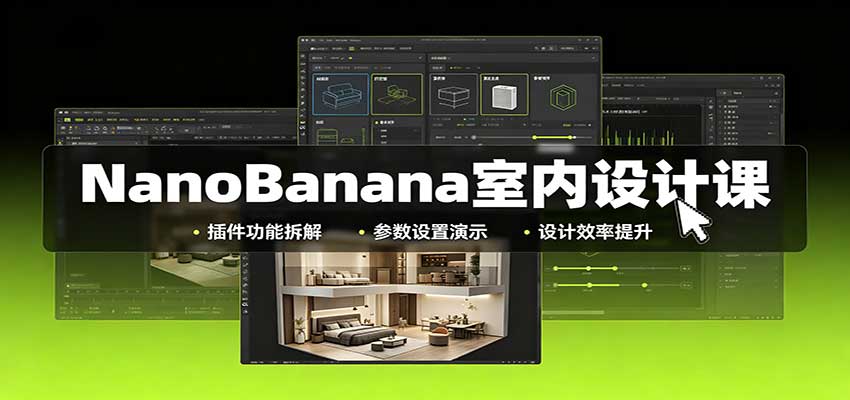NanoBanana室内设计课:无限画布配置,插件实操,生图改图视频制作-来聚吧