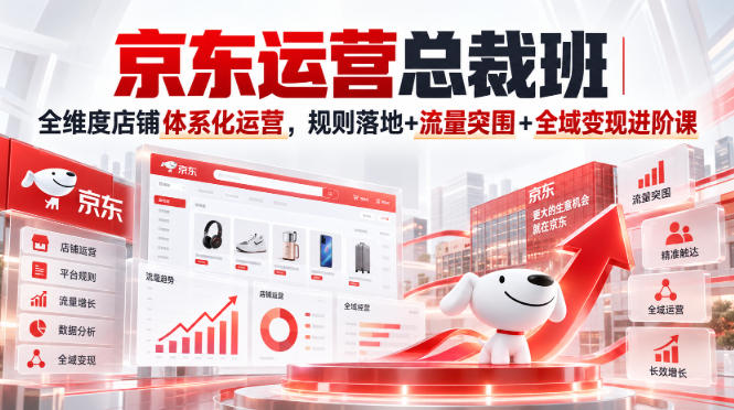 京东运营总裁班|全维度店铺体系化运营,规则落地+流量突围+全域变现进阶课-来聚吧