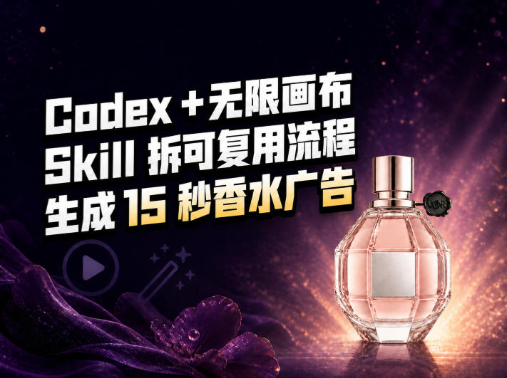 我把Amazon香水视频拆成Codex Skill:无限画布负责最后15秒-来聚吧