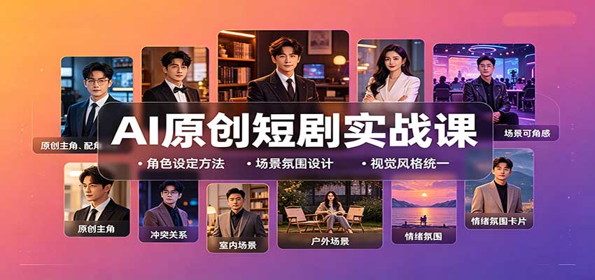 AI原创短剧实战课:从零搭建短剧创作全流程,批量产出可上线剧本-来聚吧