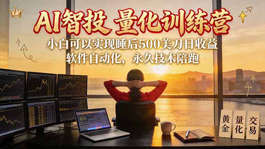 AI智投EA量化训练营【第三期】,多策略智投+防爆技术+趋势分析 ,轻松上手,矩阵放大,长期稳定。-来聚吧