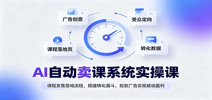 AI自动卖课系统实操课:课程发售落地流程,搭建转化漏斗,投放广告实现被动盈利-来聚吧