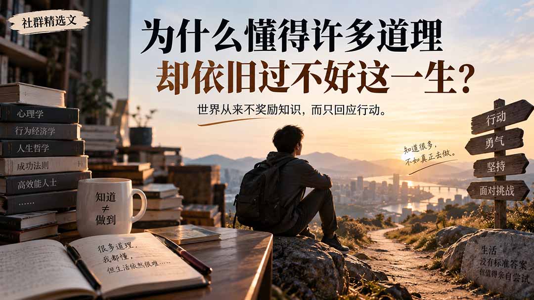 社群精选文：为什么懂得许多道理却依旧过不好这一生？-来聚吧