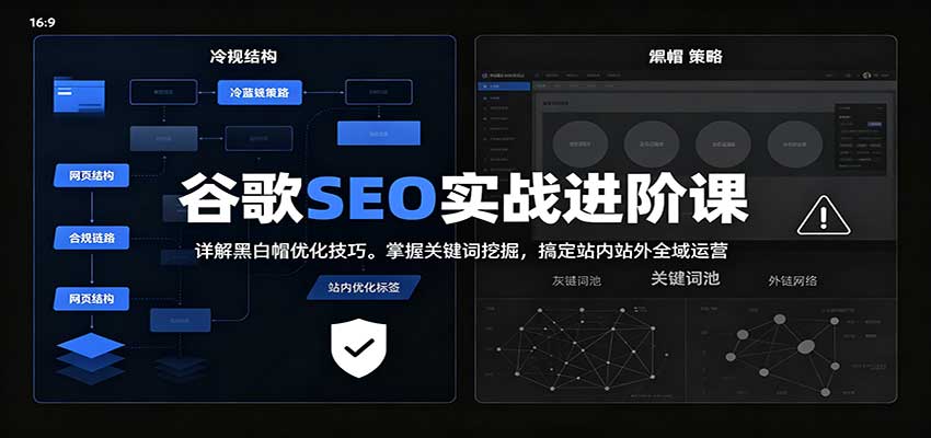 2026谷歌SEO实战进阶课:详解黑白帽优化技巧,掌握关键词挖掘,搞定站内站外全域运营-来聚吧