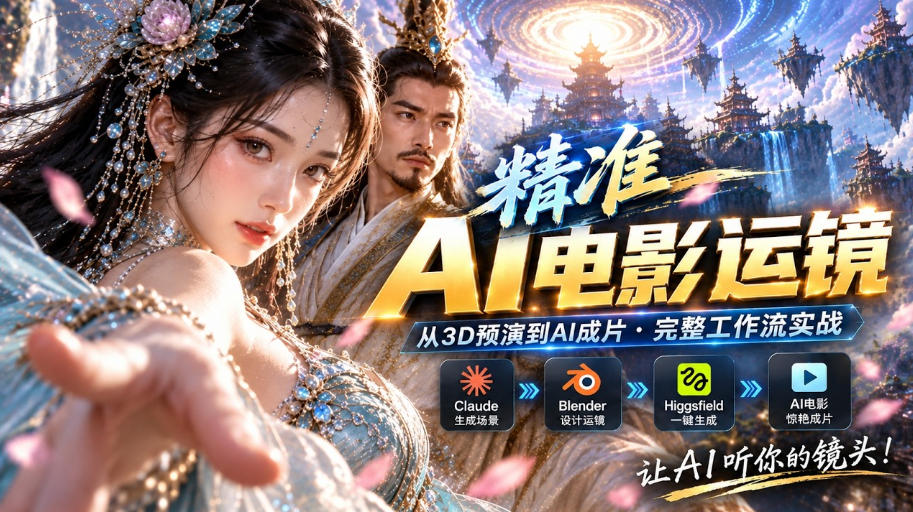 AI视频终于能精准运镜了!Claude+Blender+Higgsfield免费插件实测-来聚吧