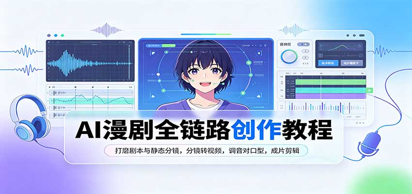 AI漫剧全链路创作教程:打磨剧本与静态分镜,分镜转视频,调音对口型,成片剪辑-来聚吧