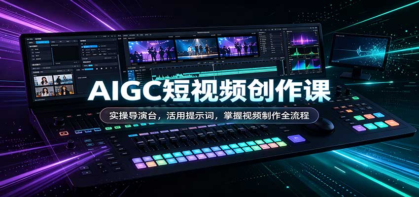 AIGC短视频创作课:实操导演台,活用提示词,掌握视频制作全流程-来聚吧