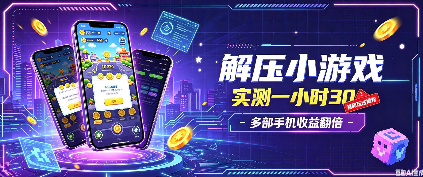 小游戏全流程玩法,实测一小时搞30,简单无脑解压,当天做当天就能看到进账,直接冲就行【揭秘】-来聚吧