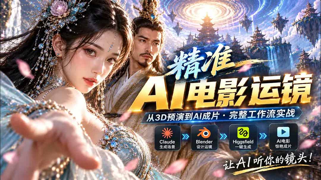 AI视频终于能精准运镜了!Claude + Blender + Higgsfield 免费插件实测-来聚吧
