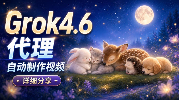 Grok 4.6代理自动制作视频！从提示词到成片全流程详细分享｜AI Agent实操分享-来聚吧