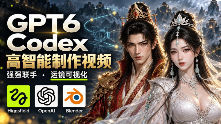 GPT-6 Astra×Codex高智能制作视频!联手Higgsfield,运镜可视化实战-来聚吧
