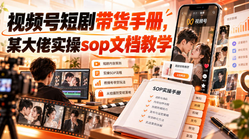 视频号短剧带货手册,某大佬实操sop文档教学-来聚吧