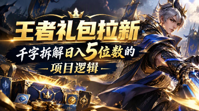 王者游戏礼包拉新_千字拆解日入5位数的项目逻辑-来聚吧