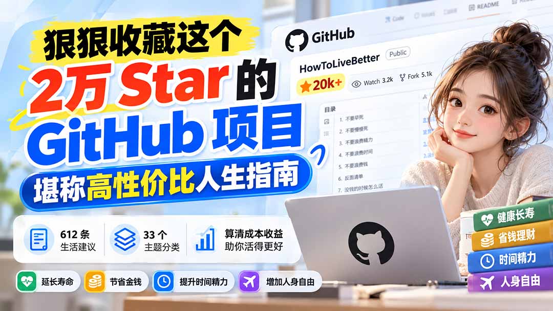 狠狠收藏这个 2 万 Star 的 GitHub 项目,堪称高性价比人生指南。-来聚吧