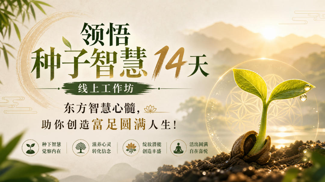 鹿大米领悟种子智慧14天线上工作坊,东方智慧心髓,助你创造富足圆满人生!-来聚吧