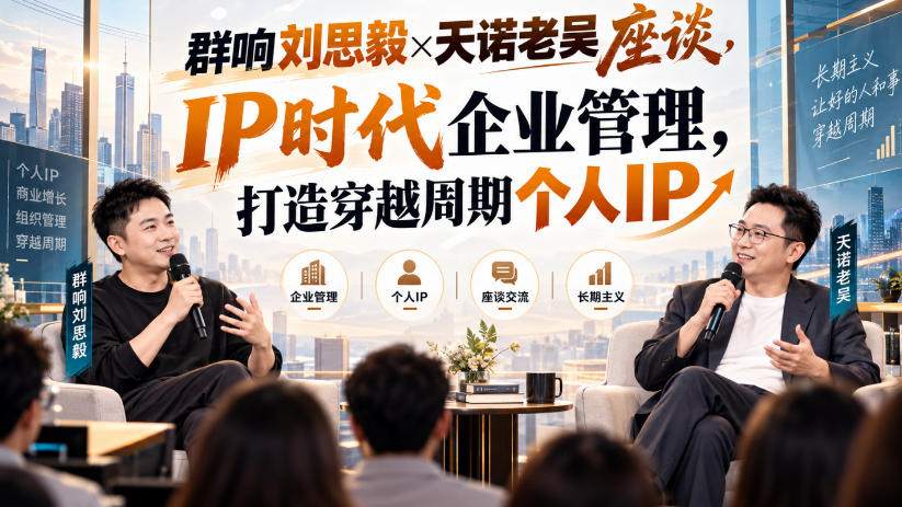 群响刘思毅×天诺老吴座谈，IP时代企业管理，打造穿越周期个人IP-来聚吧