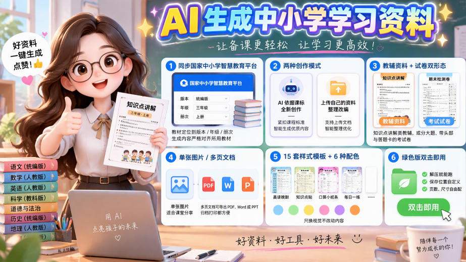 孩子的教辅别再乱买了:同步国家中小学智慧平台,AI一键生成图文教辅和试卷-来聚吧