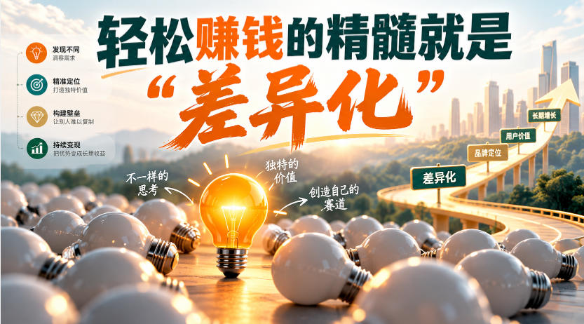 某公众号付费文章:轻松賺钱的精髓就是“差异化”-来聚吧