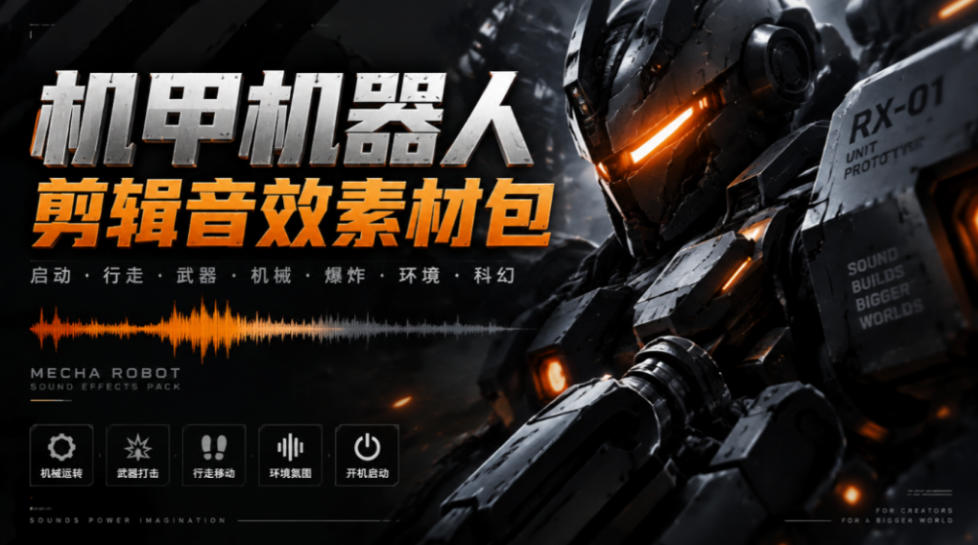 宝藏机甲音效合集!机甲机器人变形能量移动无损音效素材,全部中文汉化处理Boom Library Mechs&Robots Designed-来聚吧