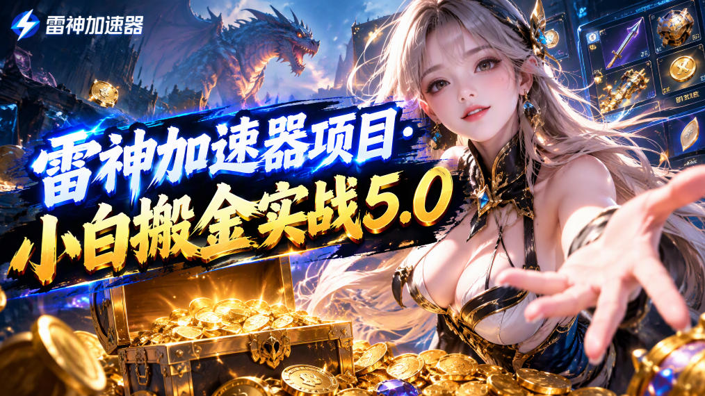 雷神加速器项目·小白搬金实战5.0,抖音W播100-150r,小白入局一天也能几十r-来聚吧
