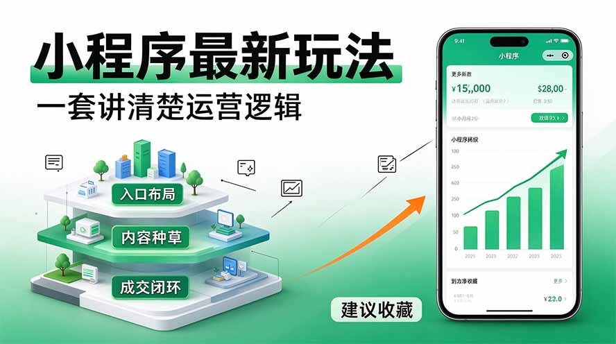 微信小程序最新玩法   四种收益来源，单日收入400+-来聚吧