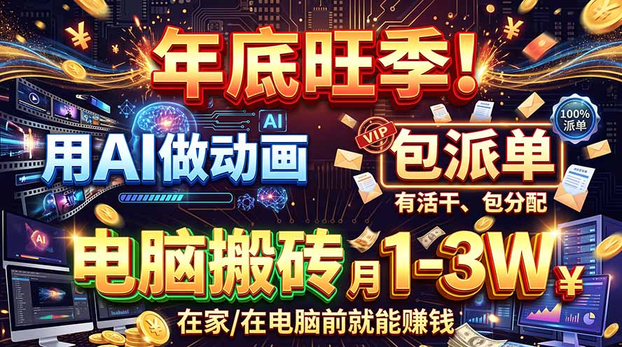 AI代做动画,旺季捡钱!一单500-1000+,提供做单渠道,新手可做!-来聚吧