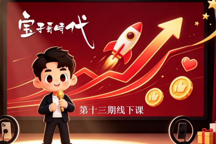 宝子哥抖音直播第13期VIP线下课9月5-6日,26年最值得看的直播课程,快速突破直播间流量瓶颈,打造高效起号闭环-来聚吧