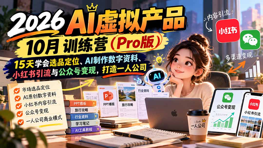 2026AI虚拟产品10月训练营(Pro版-来聚吧