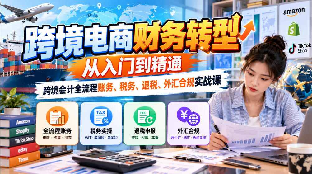 跨境电商财务转型:从入门到精通|跨境会计全流程账务、税务、退税、外汇合规实战课-来聚吧