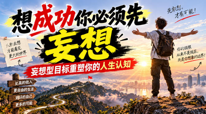 付费文章：想成功你必须先妄想，妄想型目标重塑你的人生认知-来聚吧