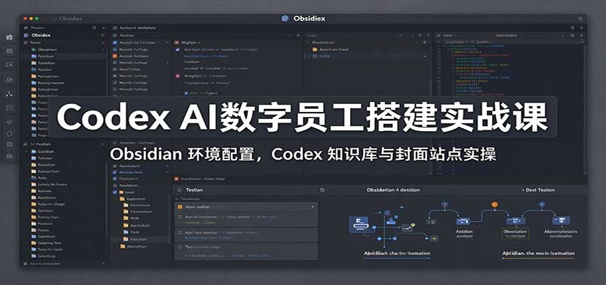 Codex AI数字员工搭建实战课:Obsidian 环境配置,Codex 知识库与封面站点实操-来聚吧