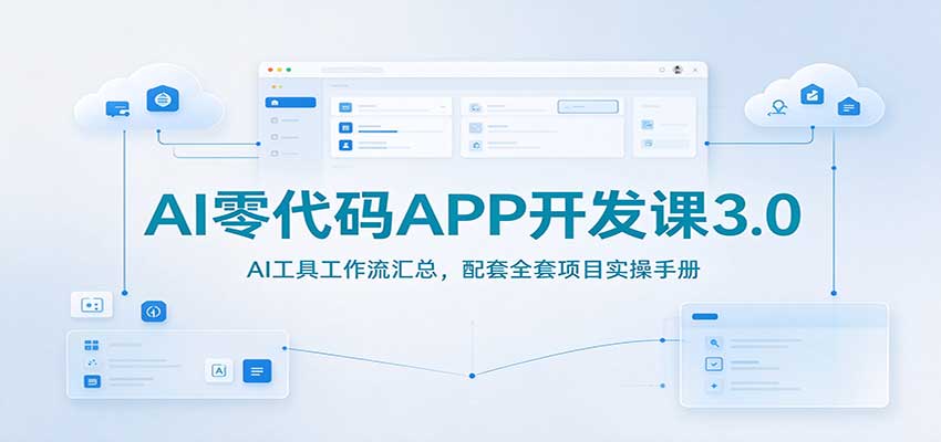 AI零代码APP开发课3.0:AI工具工作流汇总,配套全套项目实操手册-来聚吧