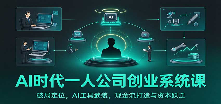AI时代一人公司创业系统课:破局定位,AI工具武装,现金流打造与资本跃迁-来聚吧
