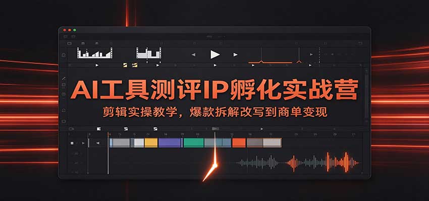 AI工具测评IP孵化实战营:剪辑实操教学,爆款拆解改写到商单变现-来聚吧