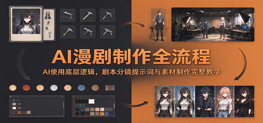 AI漫剧制作全流程:AI使用底层逻辑,剧本分镜提示词与素材制作完整教学-来聚吧