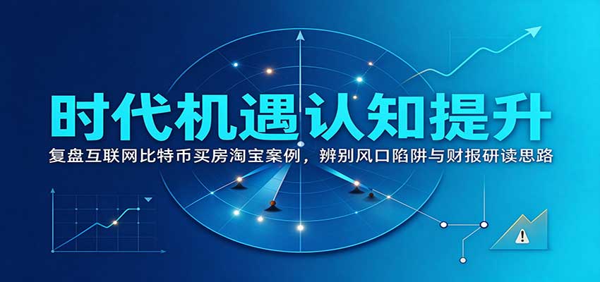 时代机遇认知提升:复盘互联网比特币买房淘宝案例,辨别风口陷阱与财报研读思路-来聚吧