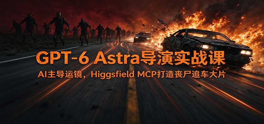 GPT-6 Astra导演实战课:AI主导运镜,Higgsfield MCP打造丧尸追车大片-来聚吧