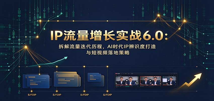 IP流量增长实战6.0:拆解流量迭代历程,AI时代IP辨识度打造与短视频落地策略-来聚吧