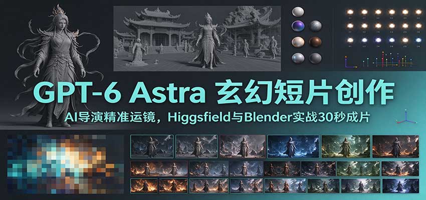 GPT-6 Astra 玄幻短片创作:AI导演精准运镜,Higgsfield与Blender实战30秒成片-来聚吧