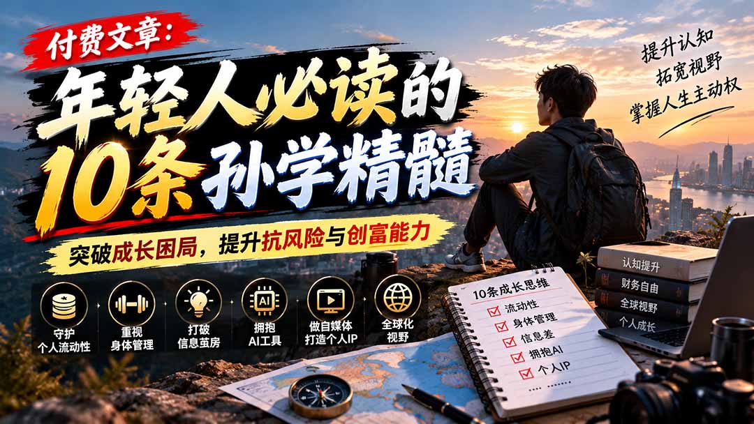 付费文章:年轻人必读的10条孙学精髓,突破成长困局,提升抗风险与创富能力-来聚吧