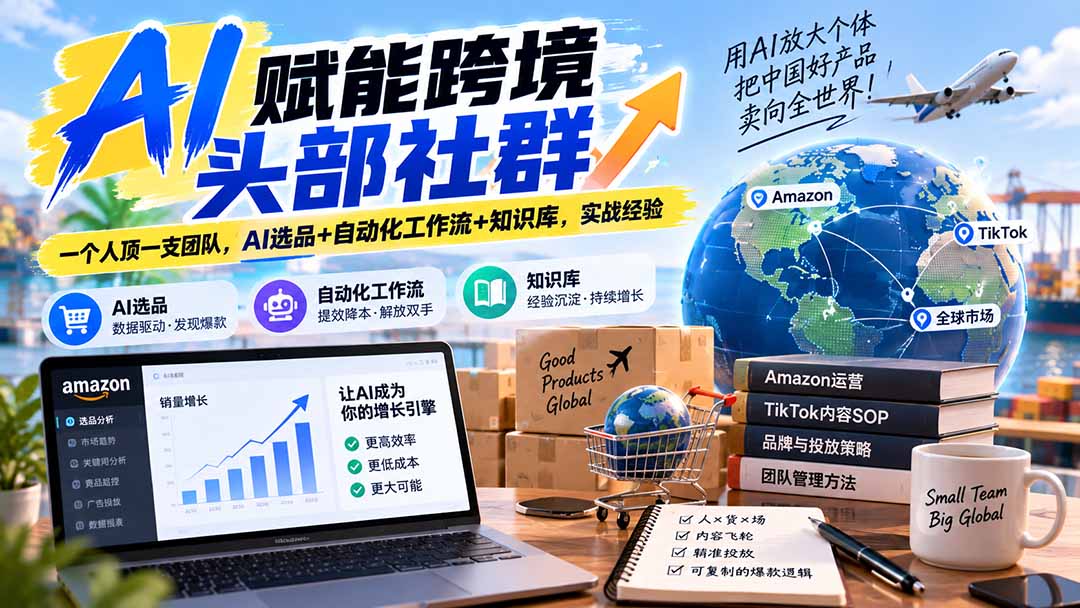 AI赋能跨境头部社群-更新1023:一个人顶一支团队,AI选品+自动化工作流+知识库,实战经验-来聚吧