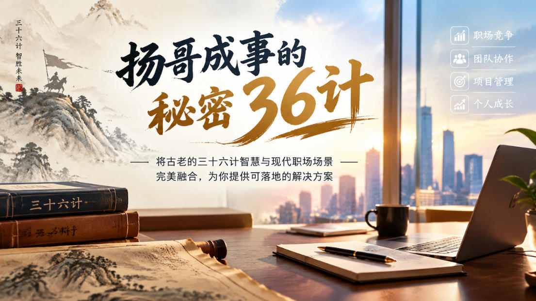 扬哥成事的秘密36计,将古老的三十六计智慧与现代职场场景完美融合,为你提供可落地的解决方案-来聚吧