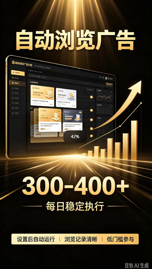 自动浏览广告计划,0门槛副业,日入300-400,躺賺稳定风口项目,无需人工操作,解放双手【揭秘】-来聚吧