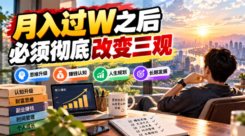 某公众号付费文章:月入过W之后,必须彻底改变三观-来聚吧