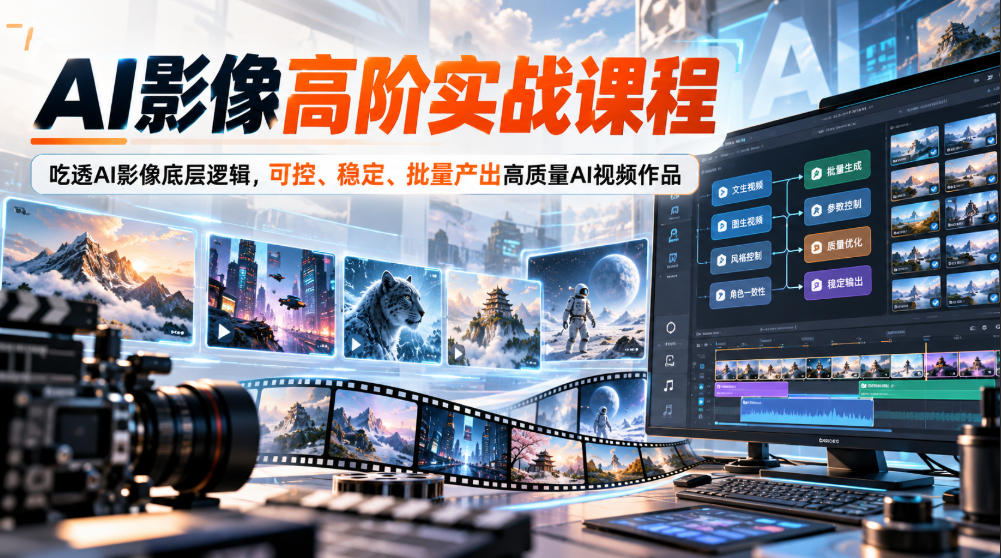 AI影像高阶实战课程,吃透AI影像底层逻辑,可控、稳定、批量产出高质量AI视频作品-来聚吧